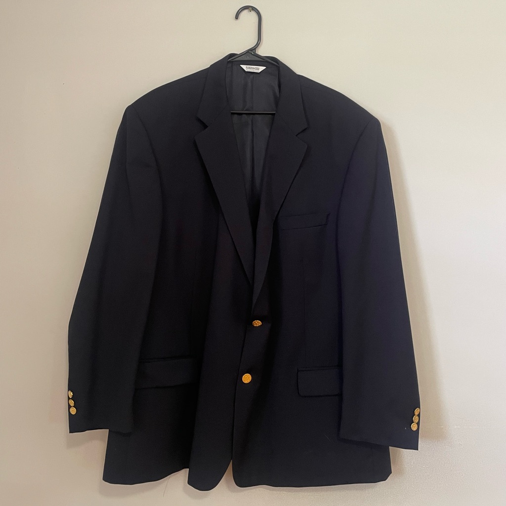 Joseph Feiss Navy Wool Blazer With Gold Buttons Size 54r Joseph Feiss Navy Wool Blazer With Gold Buttons Size 54r